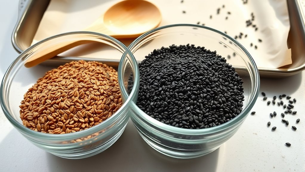 chia and flax seeds