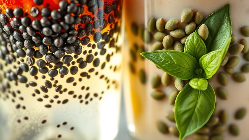 chia versus basil seeds