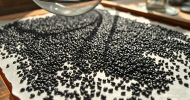 drying and cleaning chia seeds