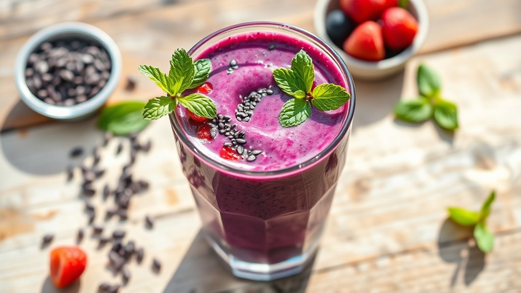 high protein chia smoothie prep