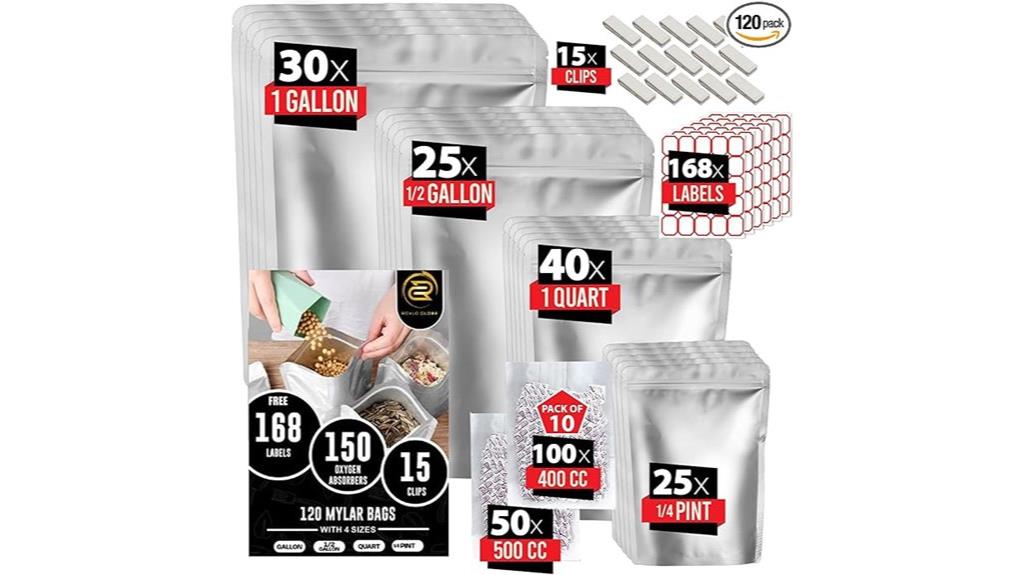120 mylar storage bags