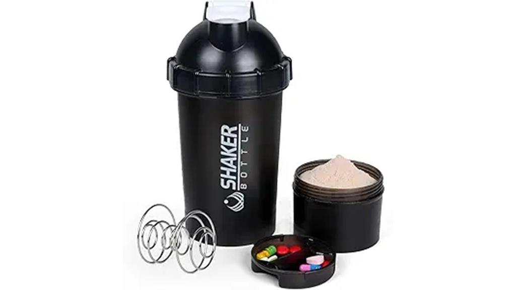 18oz protein shaker with storage