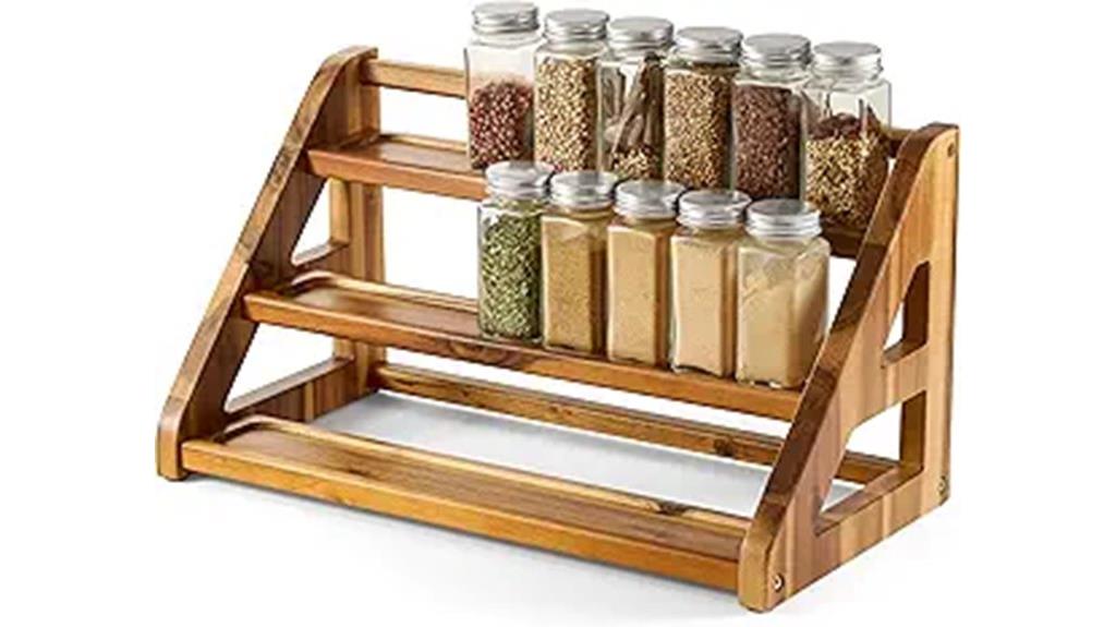 acacia wood spice rack