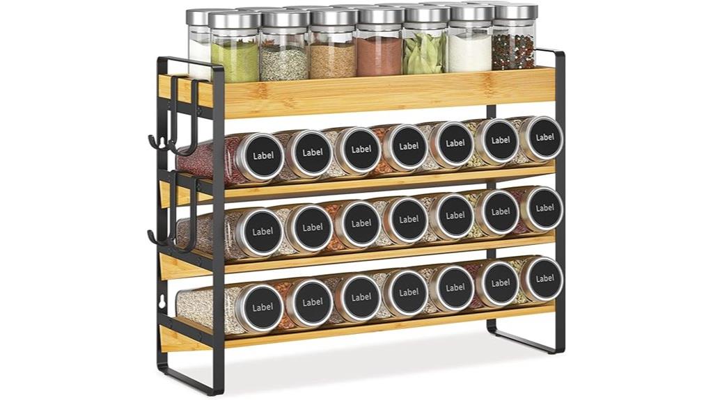 bamboo spice rack organizer