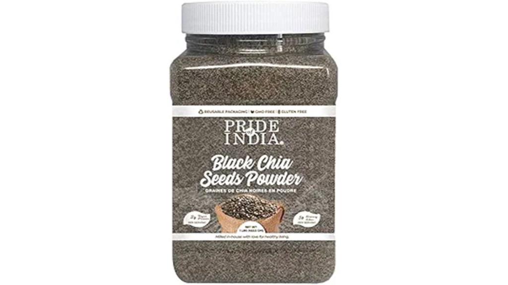 black chia seeds powder