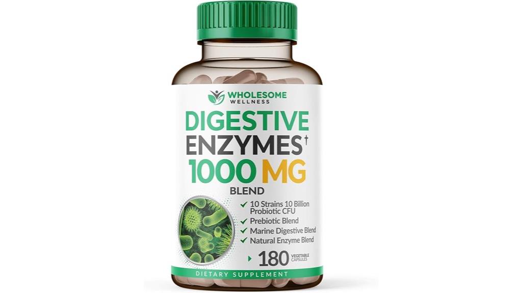 digestive enzymes supplement bottle
