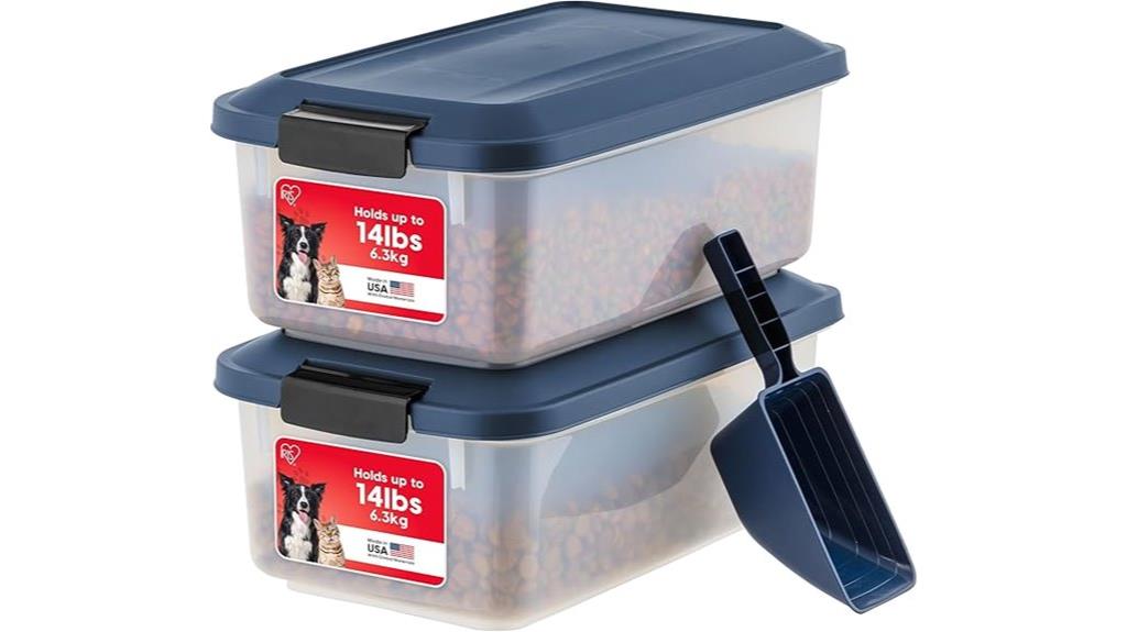dual pet food storage containers