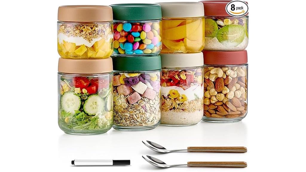 eight portable oat containers