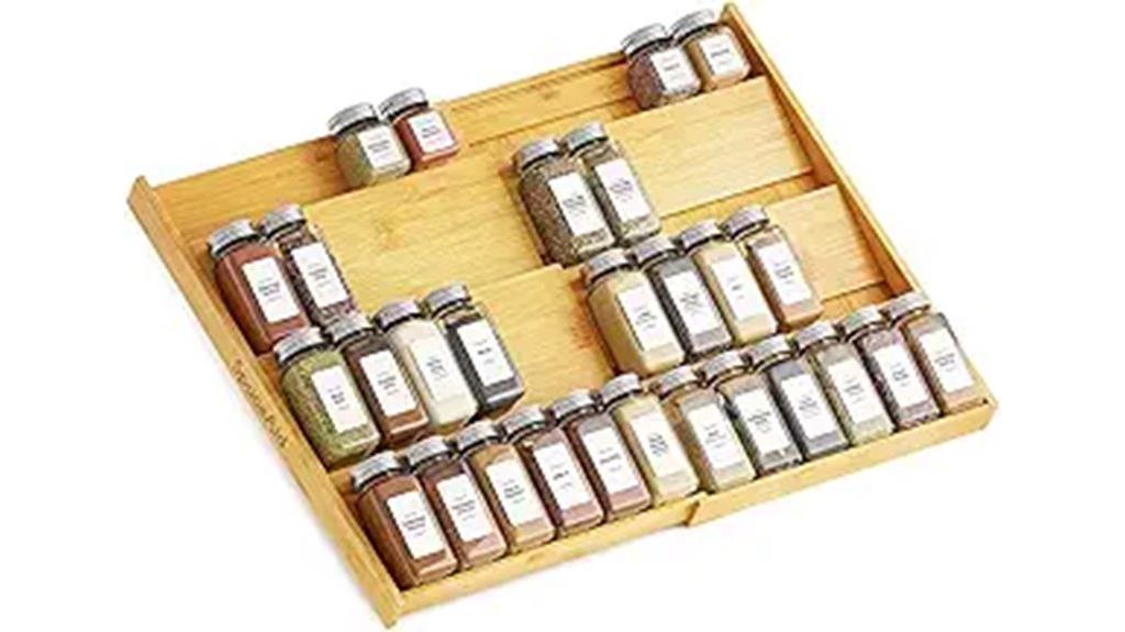 expandable bamboo spice rack