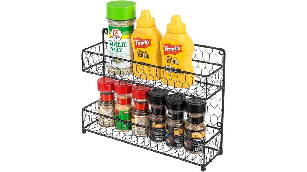 farmhouse metal wire spice rack