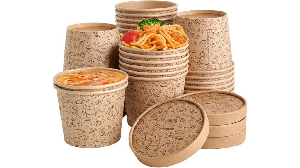 fifty 12oz paper containers