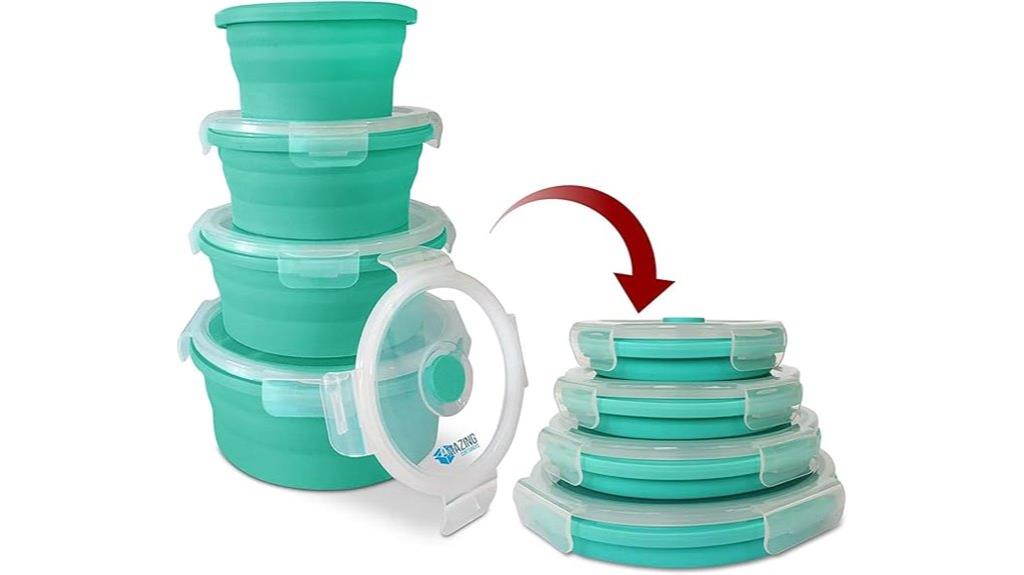 flexible silicone storage bowls
