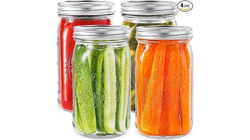 four pack wide mouth jars