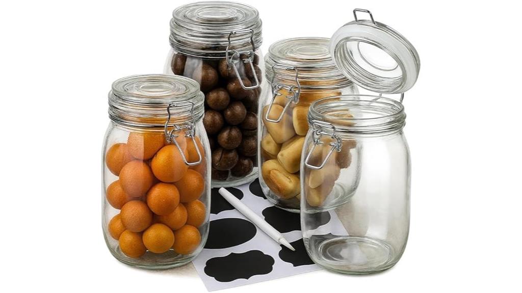 four wide mouth jars