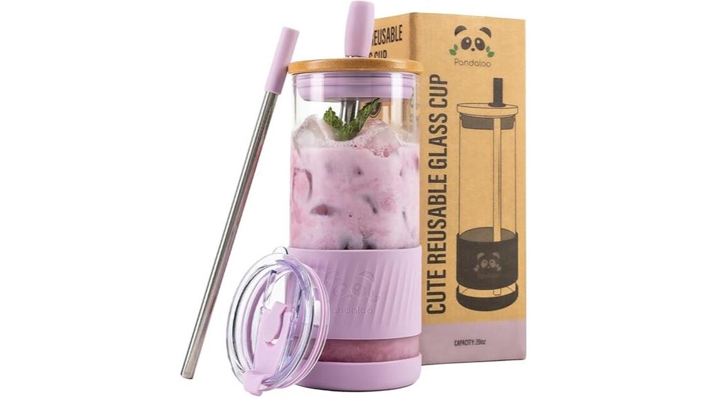 glass cups with lids