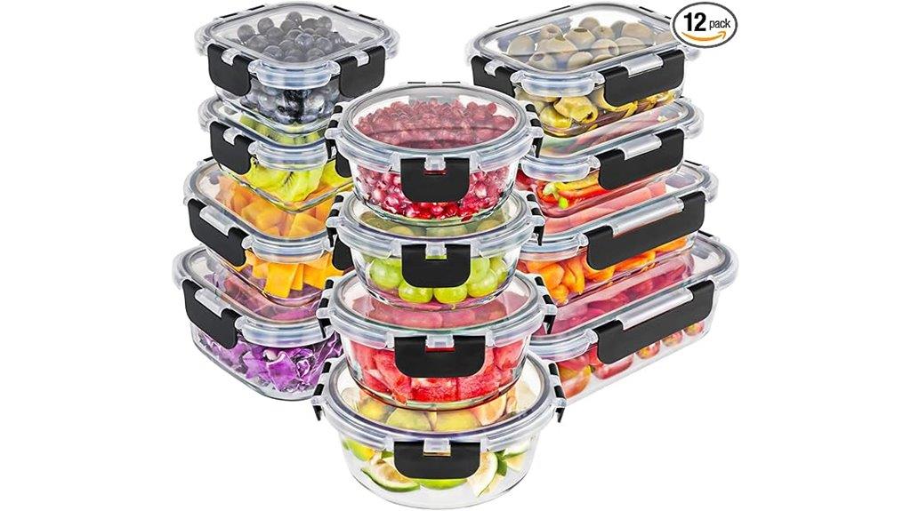 glass food containers set