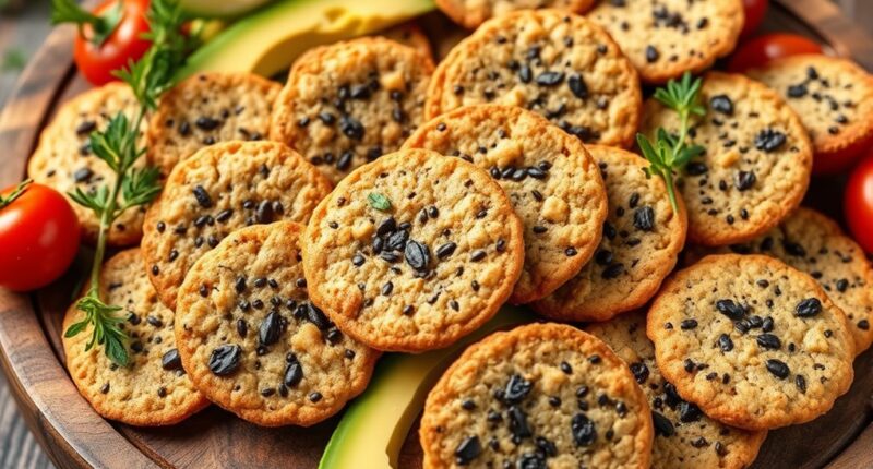 healthy crispy chia crackers