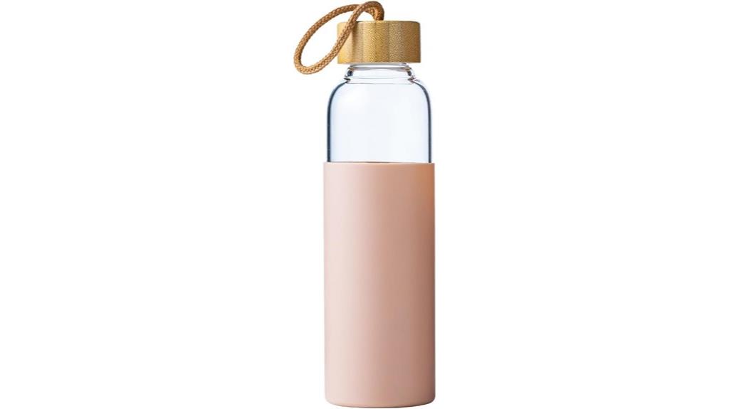 large glass water bottle