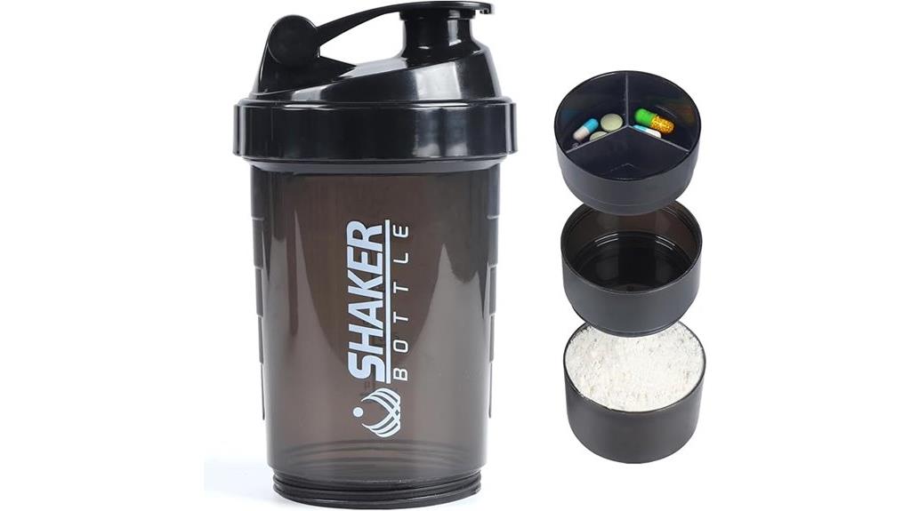 leak proof shaker with storage