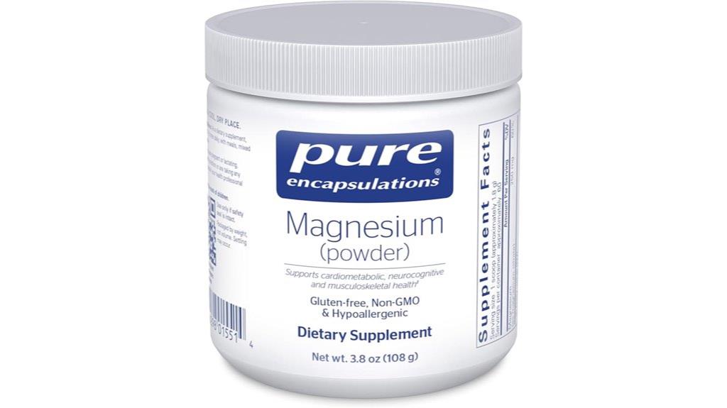 magnesium powder supplement container