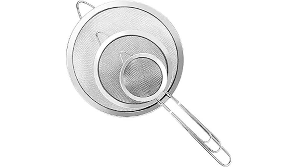 mesh strainer set with handles