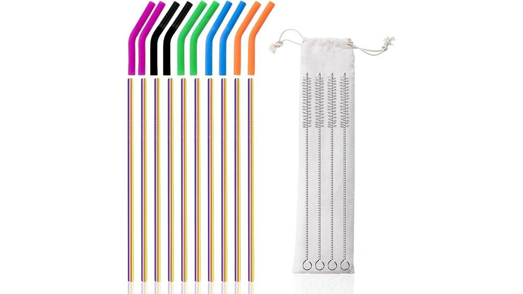 metal straw set with cleaners
