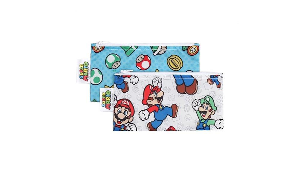 nintendo themed reusable snack bags
