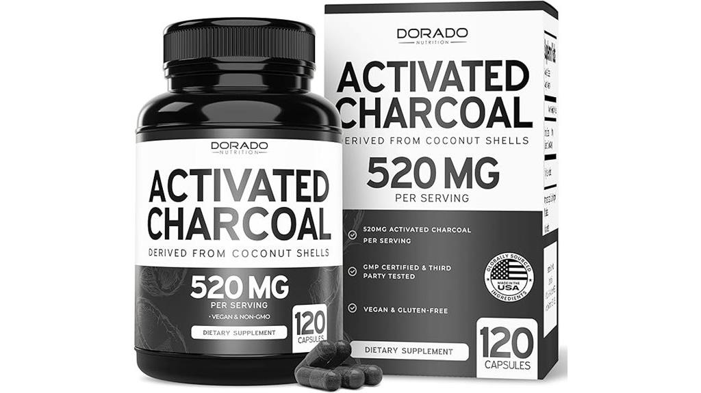 organic charcoal pill capsules