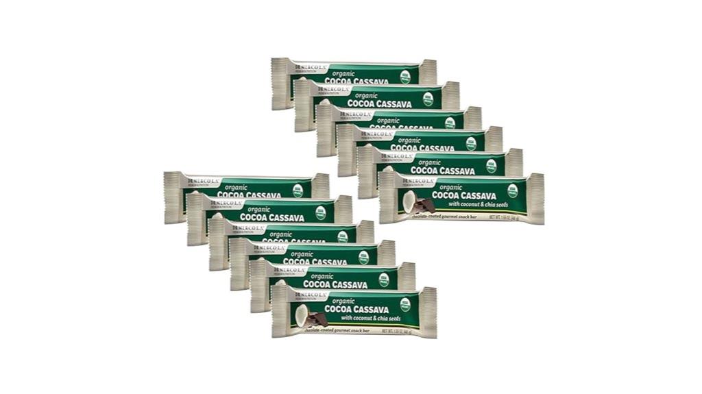 organic cocoa cassava bars