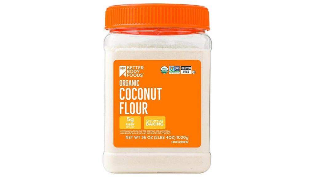 organic coconut flour jar