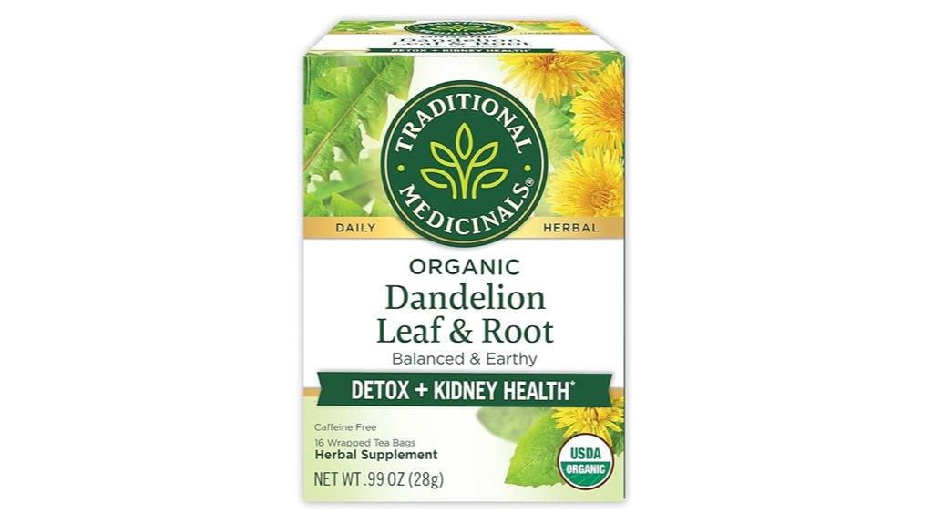 organic dandelion tea bags