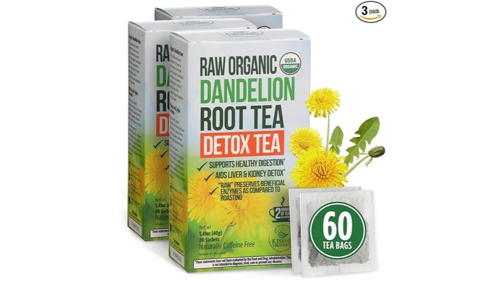 organic dandelion tea bags
