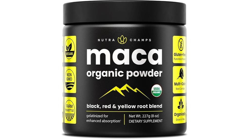 organic maca powder container