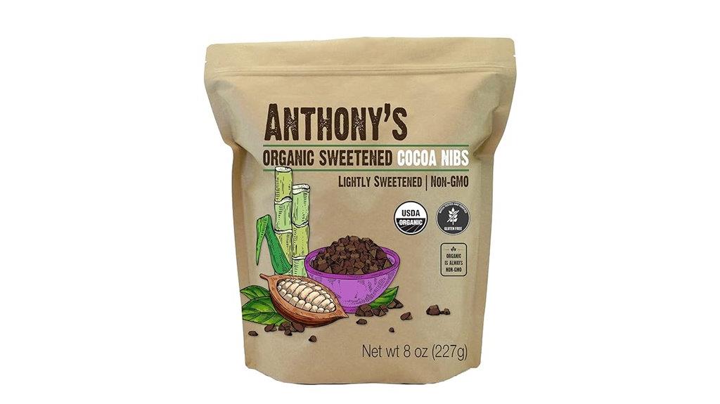 organic sweetened cocoa nibs