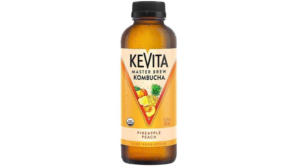 pineapple peach kombucha bottle