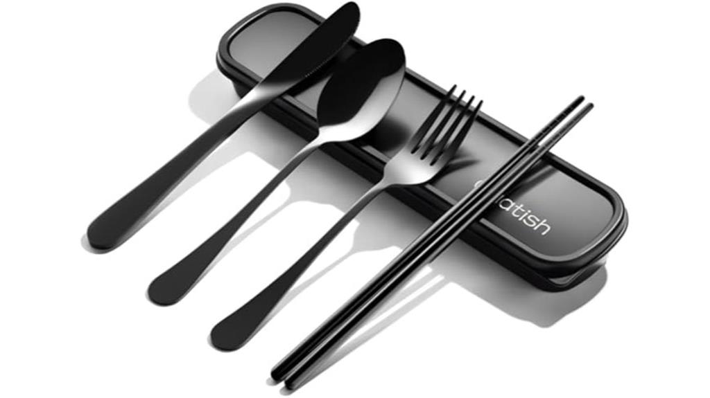 portable silverware travel set