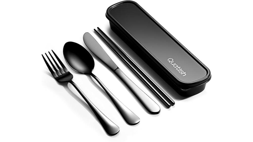 portable travel silverware set