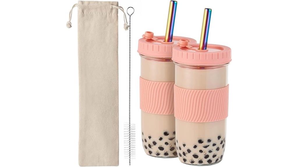 reusable boba cup set