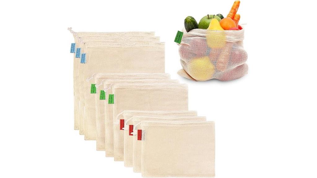 reusable cotton mesh bags