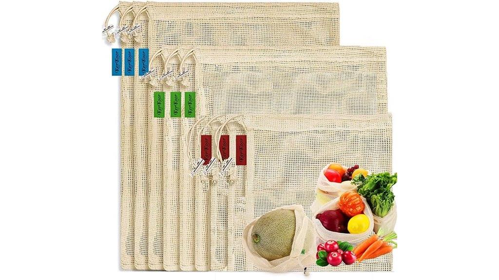 reusable cotton produce bags