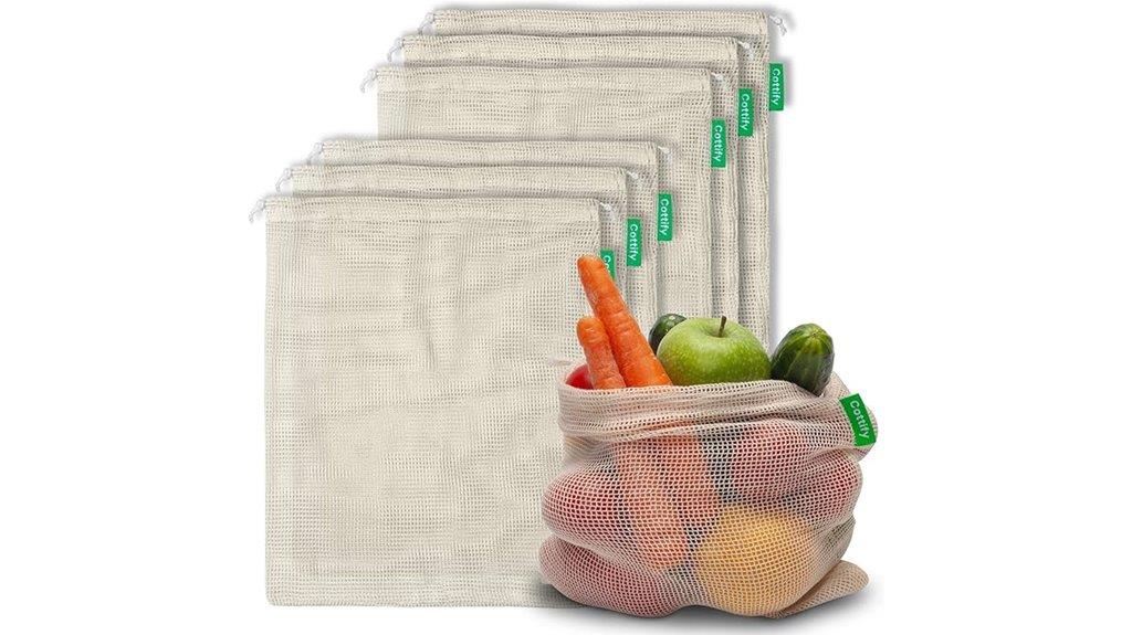 reusable cotton produce bags