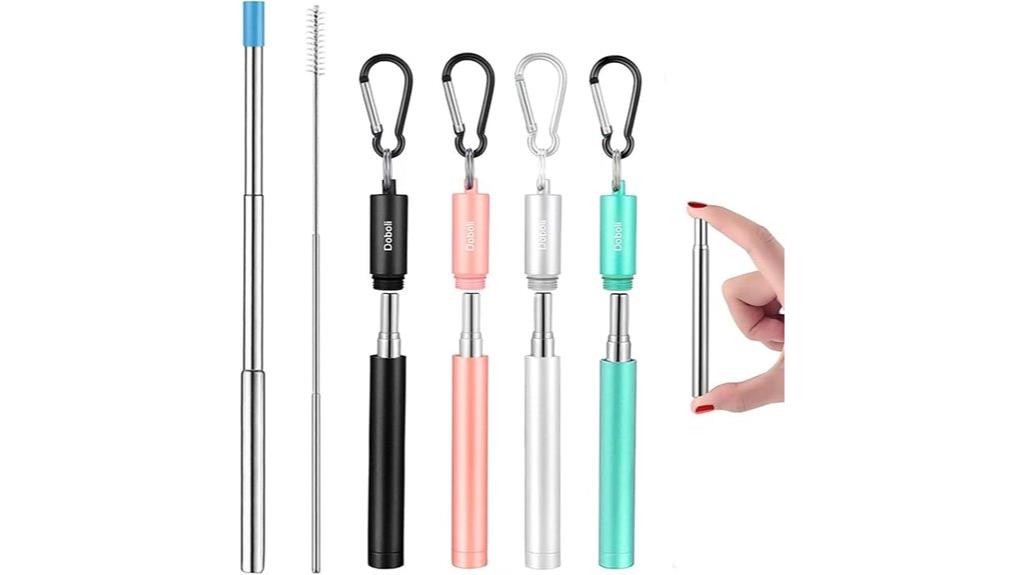 reusable metal straws set