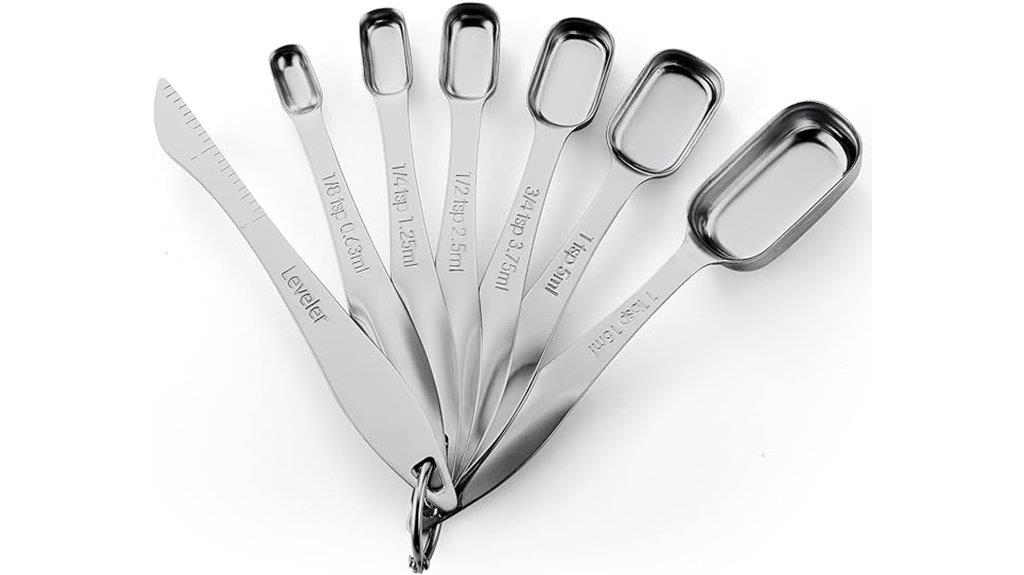 set of 7 stainless spoons