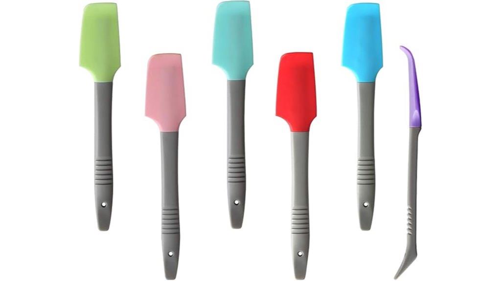 set of six silicone spatulas