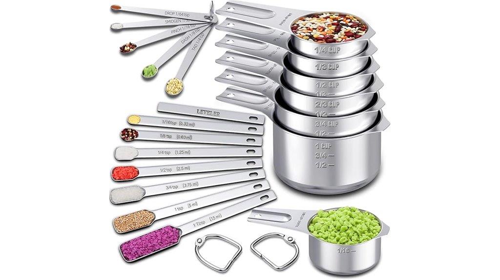 set of twenty measuring utensils