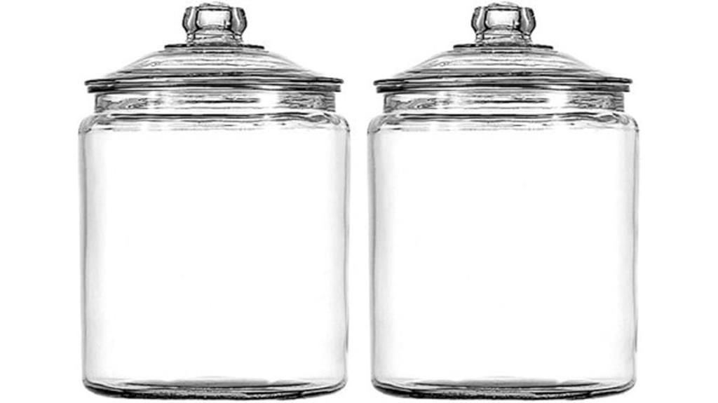 set of two glass jars