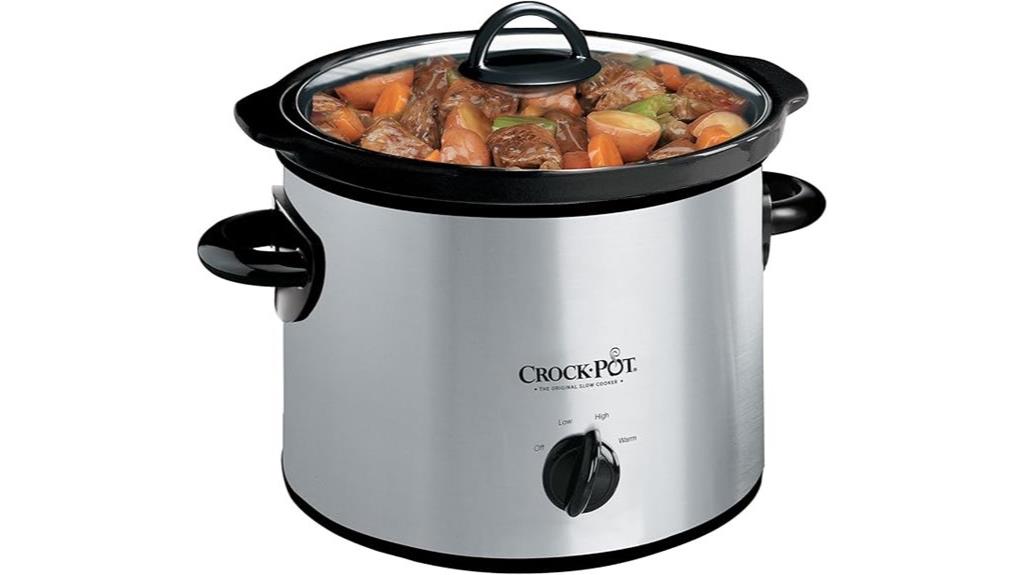 silver 3 quart slow cooker