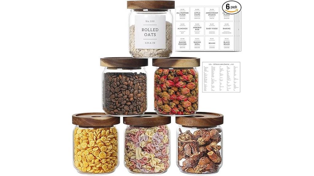 six 16 oz glass jars