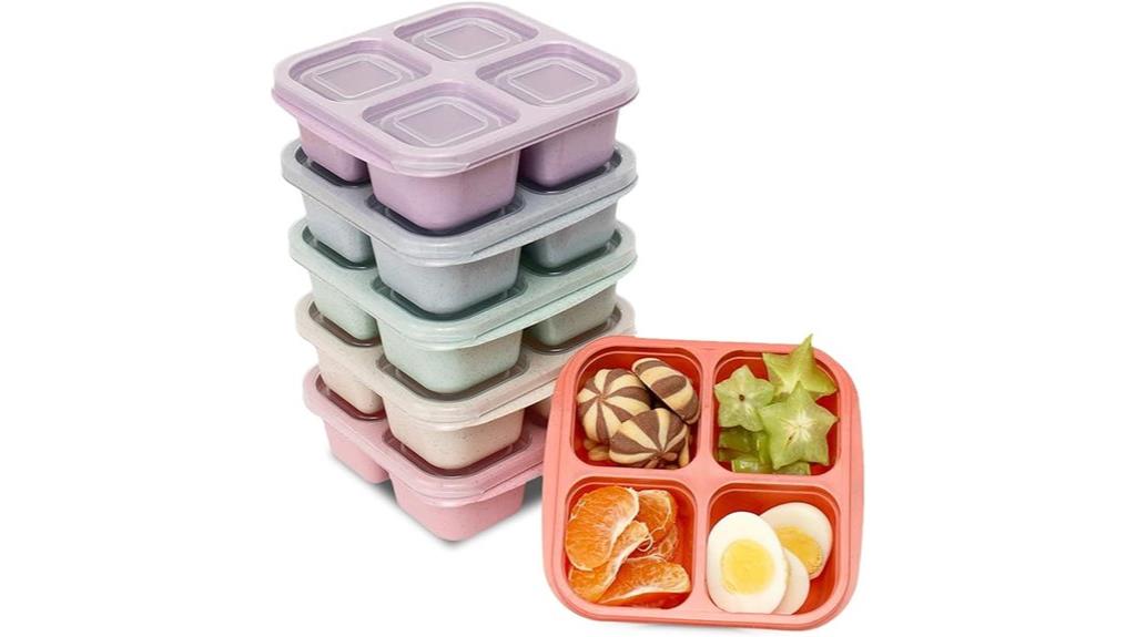 six compartment meal containers