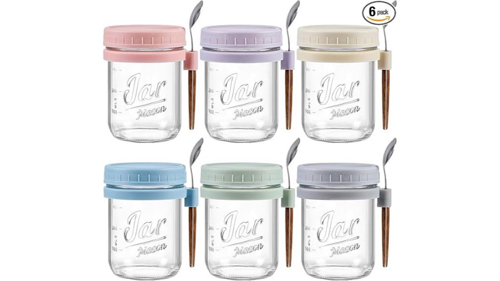 six glass overnight container set